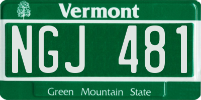 VT license plate NGJ481