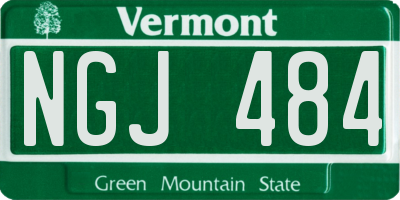 VT license plate NGJ484
