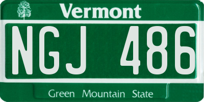 VT license plate NGJ486