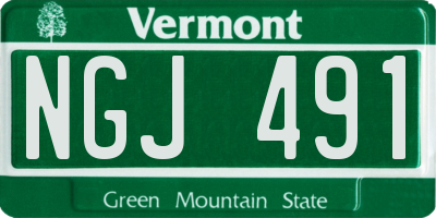 VT license plate NGJ491