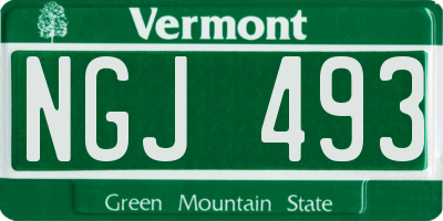 VT license plate NGJ493