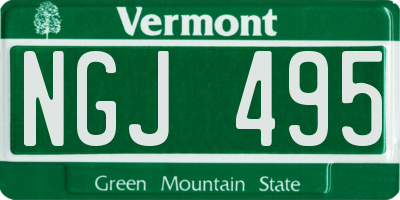 VT license plate NGJ495