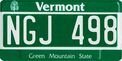 VT license plate NGJ498