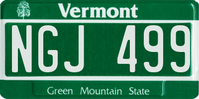 VT license plate NGJ499