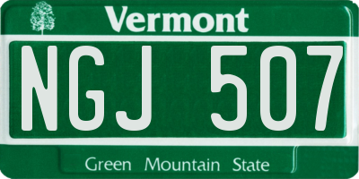 VT license plate NGJ507