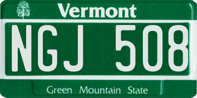 VT license plate NGJ508