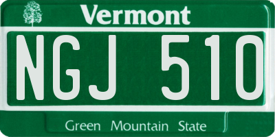 VT license plate NGJ510