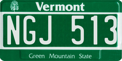 VT license plate NGJ513