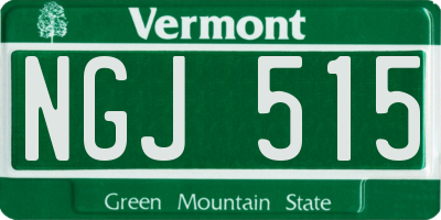 VT license plate NGJ515