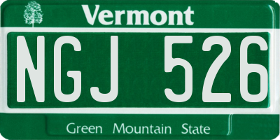 VT license plate NGJ526