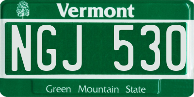 VT license plate NGJ530