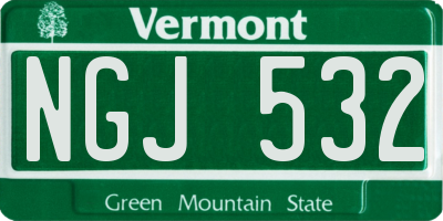 VT license plate NGJ532