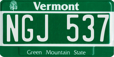 VT license plate NGJ537