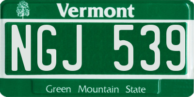 VT license plate NGJ539