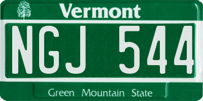 VT license plate NGJ544