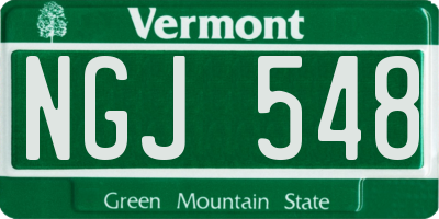 VT license plate NGJ548