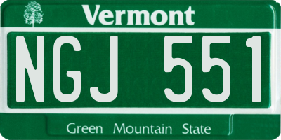 VT license plate NGJ551