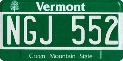 VT license plate NGJ552