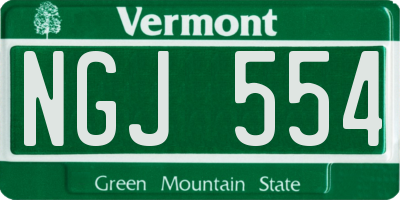 VT license plate NGJ554