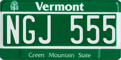 VT license plate NGJ555