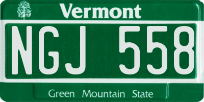 VT license plate NGJ558