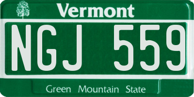 VT license plate NGJ559