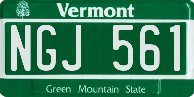 VT license plate NGJ561