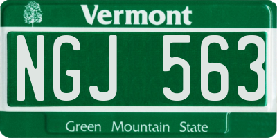 VT license plate NGJ563