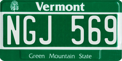 VT license plate NGJ569