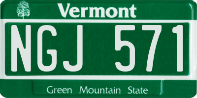 VT license plate NGJ571