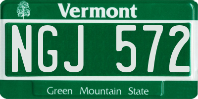 VT license plate NGJ572