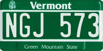 VT license plate NGJ573
