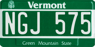 VT license plate NGJ575
