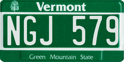 VT license plate NGJ579