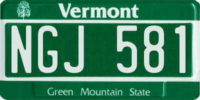 VT license plate NGJ581
