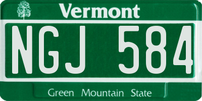 VT license plate NGJ584