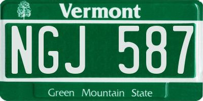 VT license plate NGJ587