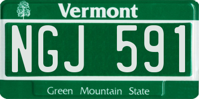 VT license plate NGJ591