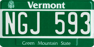 VT license plate NGJ593
