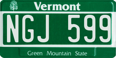 VT license plate NGJ599