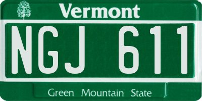VT license plate NGJ611