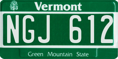 VT license plate NGJ612