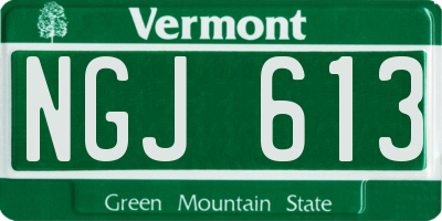 VT license plate NGJ613