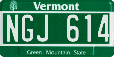 VT license plate NGJ614