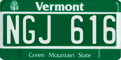VT license plate NGJ616