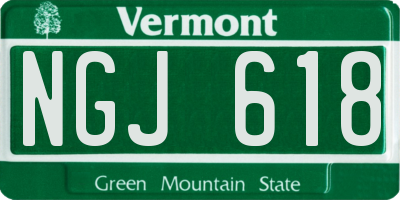 VT license plate NGJ618