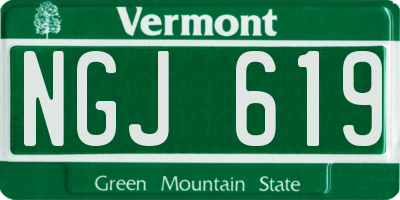 VT license plate NGJ619