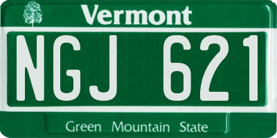 VT license plate NGJ621