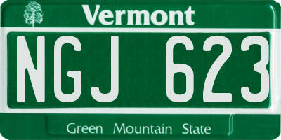 VT license plate NGJ623