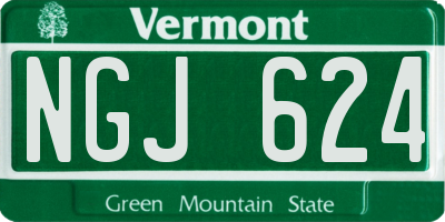 VT license plate NGJ624